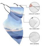 Yanfind Ear Loops Balaclava Winter Iceland Mountains Fjord Snow Landscape Town Sky Clouds UV Protection Face Bandanas Scarf for Women Men Motorcycle