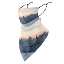 Yanfind Ear Loops Balaclava Winter Evening Sunset Skies Sky Clouds Snow Countryside Rural Woods Trees UV Protection Face Bandanas Scarf for Women Men Motorcycle