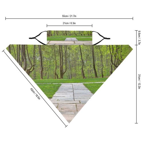Yanfind Ear Loops Balaclava Woodend Sanctuary Path Hdr Passage Passageway Way Trail Walkway Pathway Forest Woods UV Protection Face Bandanas Scarf for Women Men Motorcycle