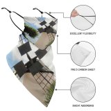 Yanfind Ear Loops Balaclava Windmill Traditional Trees Summer Clouds Sunny Landscape Exterior UV Protection Face Bandanas Scarf for Women Men Motorcycle