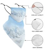 Yanfind Ear Loops Balaclava Winter Landscape Hill Snow Beautiful Beauty Blanket Calm Christmas Country Evergreen Fence UV Protection Face Bandanas Scarf for Women Men Motorcycle
