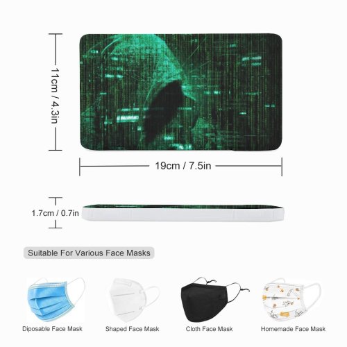 Yanfind Portable Mask Case Storage Bag Security Technology Virtual Cyber Code Data Hacker Attack Abstract Binary Concept Dark