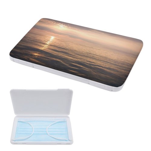 Yanfind Portable Mask Case Storage Bag Sea Ocean Sunset Sunrise Simple Horizon Beautiful Clouds