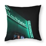 Polyester Pillow Case Dark Time Design Illuminated Lights Movie Evening Light Neon Urban Signalise Outdoors