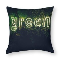 Polyester Pillow Case Daria Shevtsova Neon Plant Illuminated Leaves