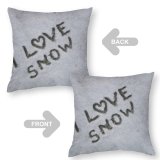 Polyester Pillow Case Number Winter Love Font Snow