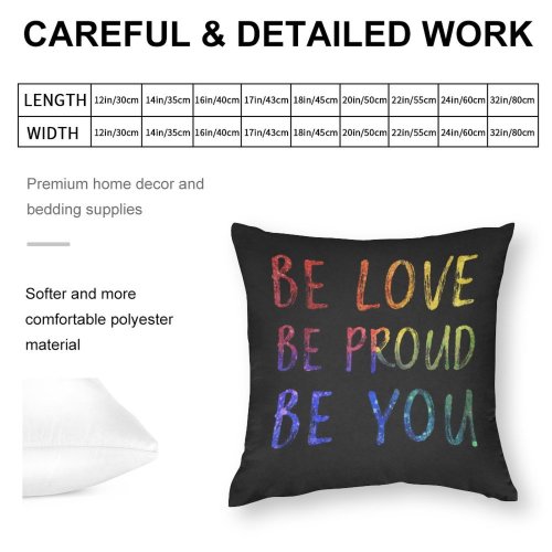Polyester Pillow Case Black Dark Quotes Be You Be Love Be Proud Dark Inspirational Quotes