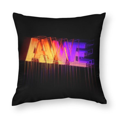 Polyester Pillow Case Dark Neon Colorful AMOLED Typography