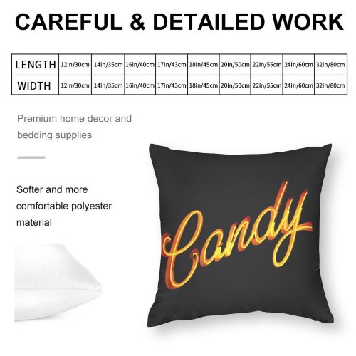Polyester Pillow Case Bomb Dynamite Weaponry Alphabet Light Word Trademark Letter Typography Night Signage