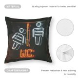Polyester Pillow Case Dark Signalise Design Lights Display Signage