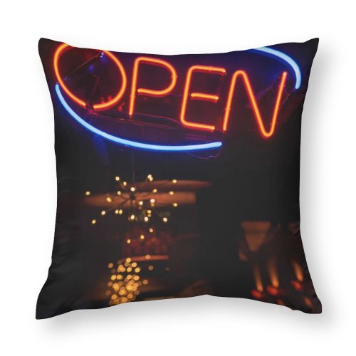Polyester Pillow Case Focus Dark Design Illuminated Lights Insubstantial Evening Energy Colorful Luminescence