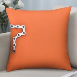 Polyester Pillow Case Bike Chain Industrial Metal Linked Design Shiny Gear Font Insubstantial Digit