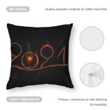 Polyester Pillow Case Dark Celebrations Year Happy Fire