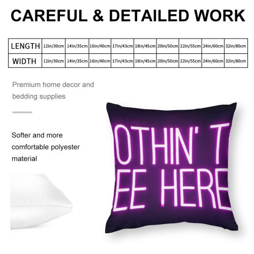 Polyester Pillow Case Aleksandar Pasaric Dark Quotes Nothing Here Neon Purple