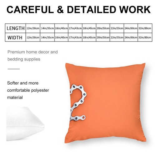 Polyester Pillow Case Bike Chain Industrial Metal Linked Design Shiny Gear Font Insubstantial Digit Creativity