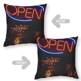Polyester Pillow Case Focus Dark Design Illuminated Lights Insubstantial Evening Energy Colorful Luminescence