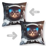 Polyester Pillow Case Vadim Sadovski Space Space Suit Cat Asteroids Astronaut