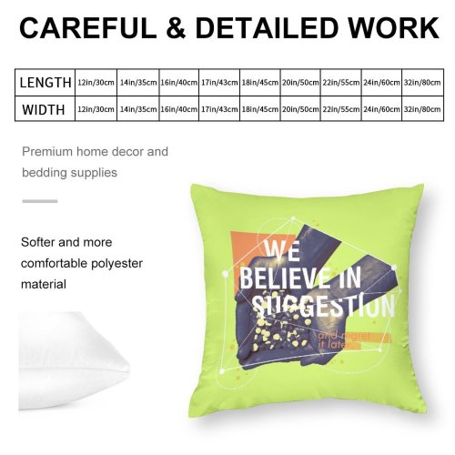 Polyester Pillow Case Quotes Believe Suggestion Regret