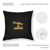 Polyester Pillow Case Daria Shevtsova Black Dark Quotes Everything Is Connected Neon