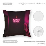 Polyester Pillow Case Dark Design Artsy Illuminated Lights Insubstantial Technology Here Light Room Display Neon