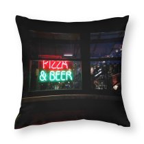 Polyester Pillow Case Dark Design Screen Illuminated Lights Evening Stock Travel Pub Restaurant Luminescence