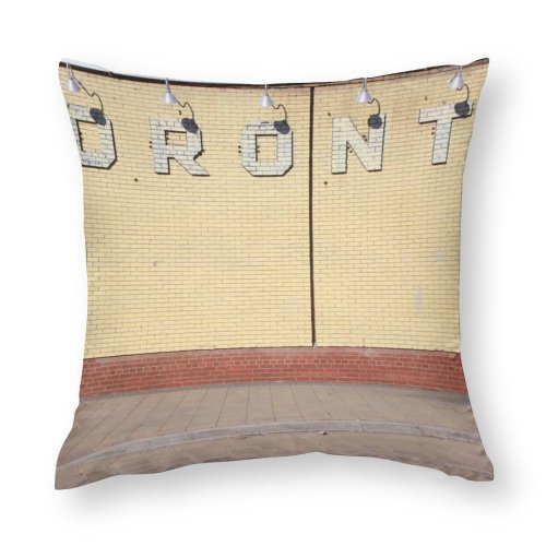 Polyester Pillow Case Toronto Brick Wall Evergreen Works HQ Brickwork Architecture Texture Brickwall Letter