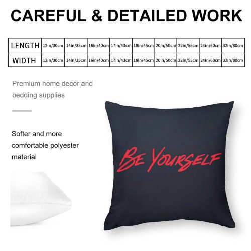 Polyester Pillow Case Black Dark Quotes Be Yourself Be You Inspirational Quotes Dark Typography
