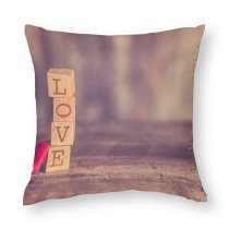 Polyester Pillow Case Ylanite Koppens Love Heart Wooden Blocks Letters Creative