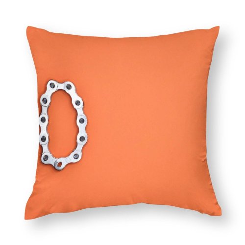 Polyester Pillow Case Bike Chain Industrial Metal Linked Design Shiny Ten Gear Artistic Font Digit