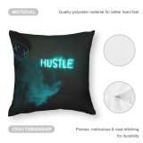 Polyester Pillow Case Dark Design Artsy Illuminated Technology Light Wear Hdr Word Signage Art
