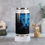 Coke Cup A Cute Cat with Blue Glowing Starry Sky And Black Background