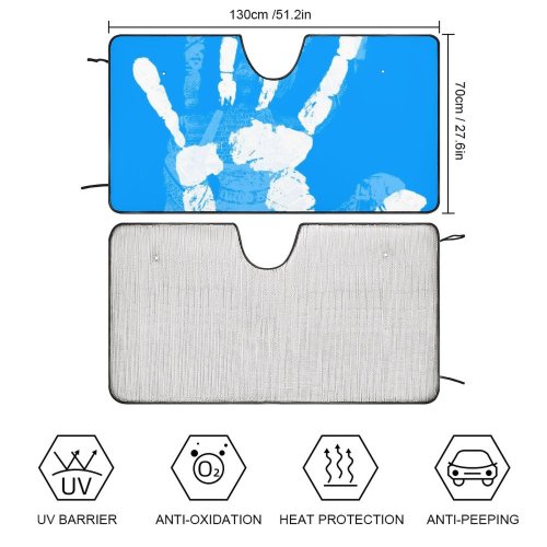 Car Windshield Sunshade Handprint Identification Skin Thumb Layer Press Finger Social Art Stained Cultural Security