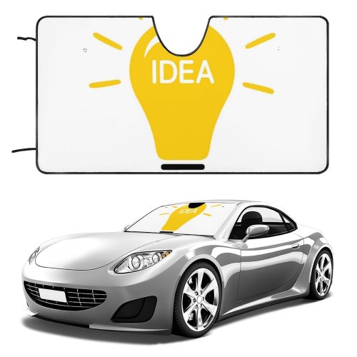 Car Windshield Sunshade Bulb Light Ideas Lightbulb Lamp Shine Isolated Electric Innovation Eco Power Ideaicon