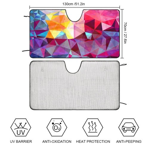 Car Windshield Sunshade Abstract Design Mosaic Triangle Backdrop Seamless Periodic Decor Fabric Texture Simplicity Little