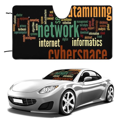 Car Windshield Sunshade Network Connection Online Address Binary Browse Browser Commerce Communication Communications Concept Connect