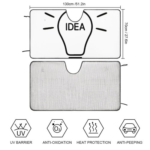 Car Windshield Sunshade Bulb Light Ideas Lightbulb Lamp Shine Isolated Electric Innovation Eco Power Ideaicon