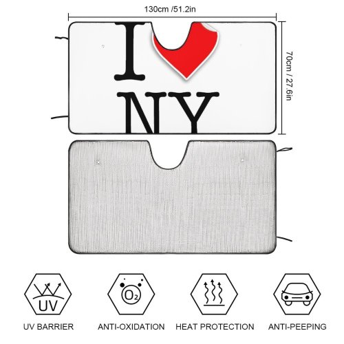 Car Windshield Sunshade Love Ny Newyork Decoration Usa Font Alphabet Letter Word Idea Decorative Backdrop