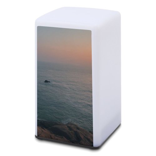 A Small Desk Lamp Sea Ocean  Rocks Horizon Sky Clouds Sunset Coast Shore Beach Sunlight