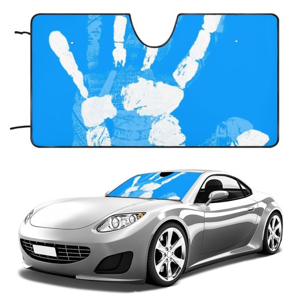 Car Windshield Sunshade Handprint Identification Skin Thumb Layer Press Finger Social Art Stained Cultural Security