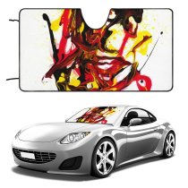Car Windshield Sunshade Texture Faces Abstract Portraits