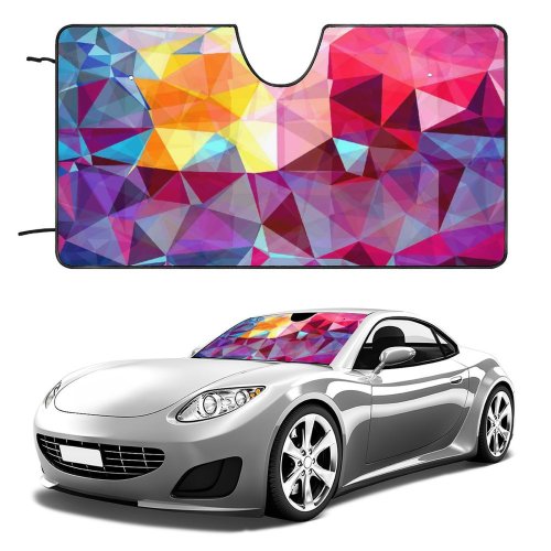 Car Windshield Sunshade Abstract Design Mosaic Triangle Backdrop Seamless Periodic Decor Fabric Texture Simplicity Little