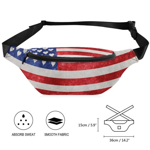 Belt Bag Usa Flag Grunge Texture Aged America Americana Ancient Backdrop Country Cultural