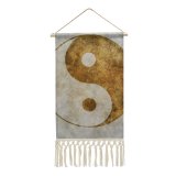 Cotton and Linen Hanging Posters Abstract Asian Balance Blots Chinese Grunge Meditation Old Spirit Texture Wave Yang