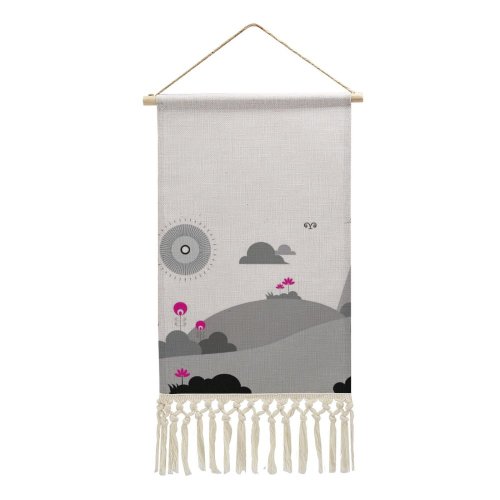 Cotton and Linen Hanging Posters Landscape Scenery Tree Cloud Flower