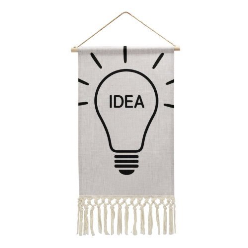 Cotton and Linen Hanging Posters Bulb Light Ideas Lightbulb Lamp Isolated Electric Innovation Eco Ideaicon