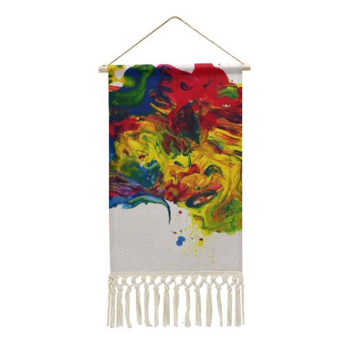 Cotton and Linen Hanging Posters Abstract Acrylic Texture Smeared Colorful