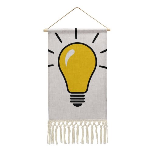 Cotton and Linen Hanging Posters Lightbulb Bulb Light Genius Website Isolated Electric Energy Innovation Concept Electricity