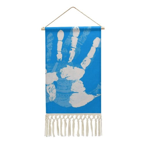 Cotton and Linen Hanging Posters Handprint Identification Skin Thumb Layer Press Finger Social Art Stained Cultural Security