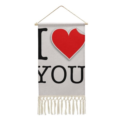Cotton and Linen Hanging Posters Love You Sentimental Concept Fiance Valentinesday Relationship Cupid Engagement Letters