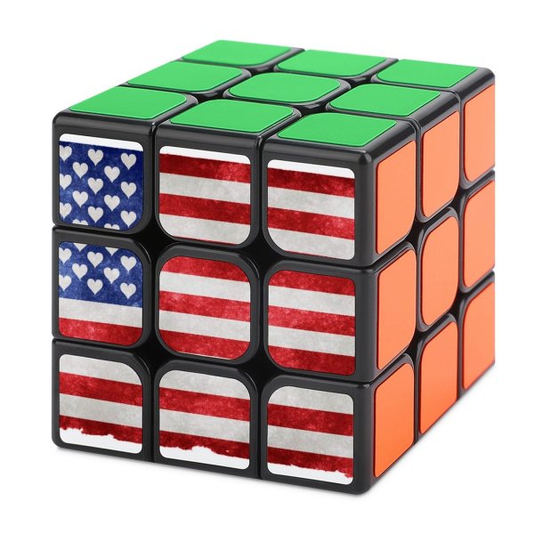 Magic Cube 3x3x3 Usa Flag Grunge Texture Aged America Americana Ancient Backdrop Country Cultural